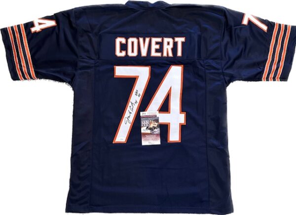 Autographed Jimbo Covert Chicago Bears Custom Jersey - with JSA COA