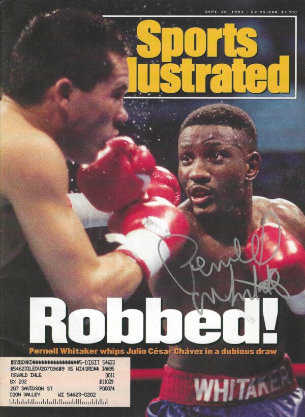 Autographed Pernell Whitaker Sports Illustrated Magazine 9/20/1993