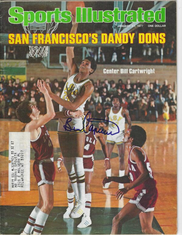 Autographed Bill Cartwright San Francisco Dons Sports Illustrated Magazine 1/31/1977