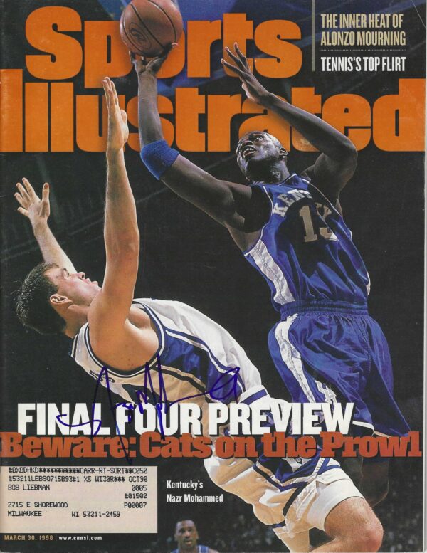 Autographed Nazr Mohammed Kentucky Wildcats Sports Illustrated Magazine ...