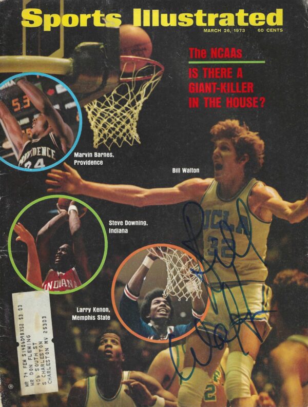 Autographed Bill Walton UCLA Bruins Sports Illustrated Magazine 3/26/1973