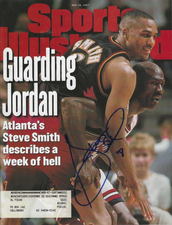 Autographed Steve Smith Atlanta Hawks Sports Illustrated Magazine 5/19/1997