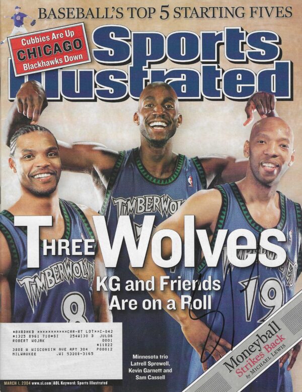 Autographed Sam Cassell Minnesota Timberwolves Sports Illustrated Magazine 3/1/2004