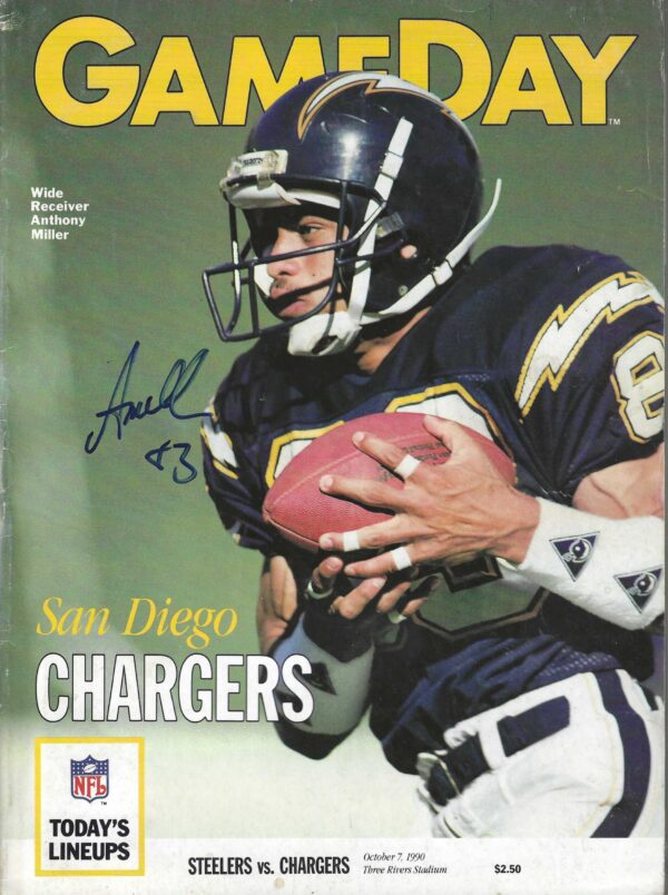 Autographed Anthony Miller San Diego Chargers GameDay Magazine 10/7/1990