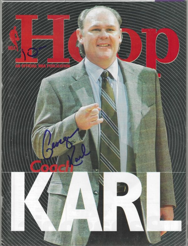 Autographed George Karl Milwaukee Bucks Hoop Magazine 2002