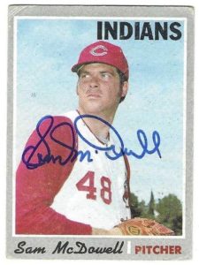 Autographed SAM MCDOWELL Cleveland Indians 1970 Topps Card - Main Line ...