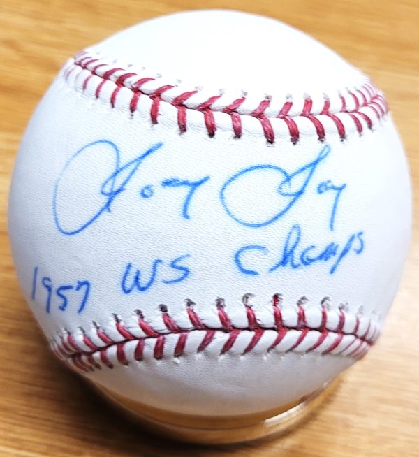 Autographed JOEY JAY "1957 WS Champs" Official Major League Baseball