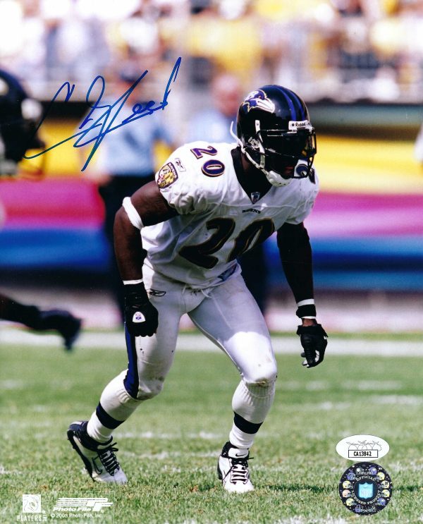 Autographed Ed Reed 8x10 Baltimore Ravens Photo with JSA COA