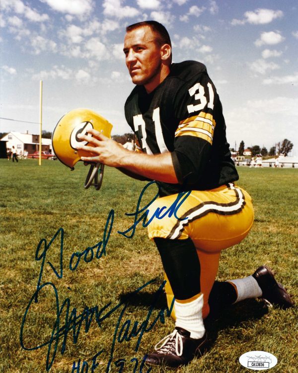 Autographed Jim Taylor "HoF 1976" Green Bay Packers 8x10 Photo w/ JSA COA