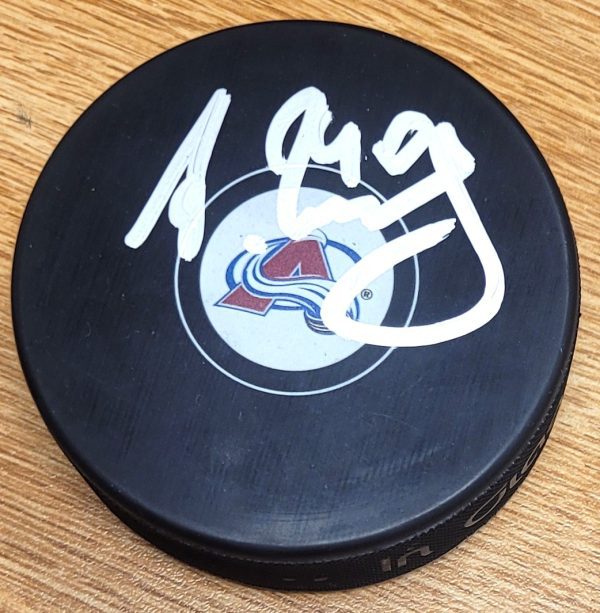 Autographed ALEXANDAR GEORGIEV Colorado Avalanche Hockey Puck