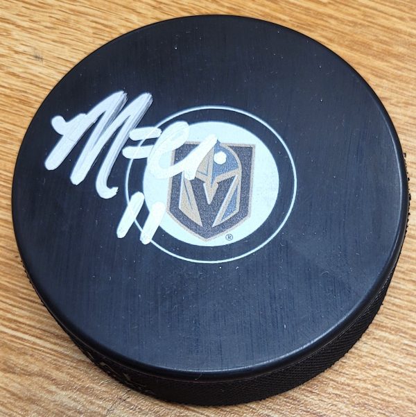 Autographed MASON MORELLI Vegas Golden Knights Hockey Puck