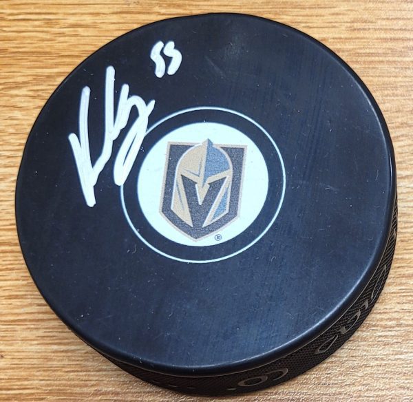 Autographed KEEGAN KOLESAR Vegas Golden Knights Hockey Puck