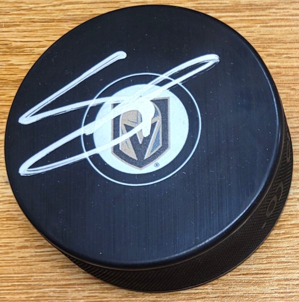 Autographed SHEA THEODORE Vegas Golden Knights Hockey Puck