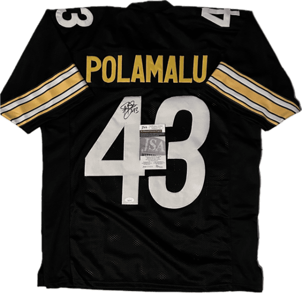 Autographed Troy Polamalu Steelers Custom Jersey - with  JSA COA