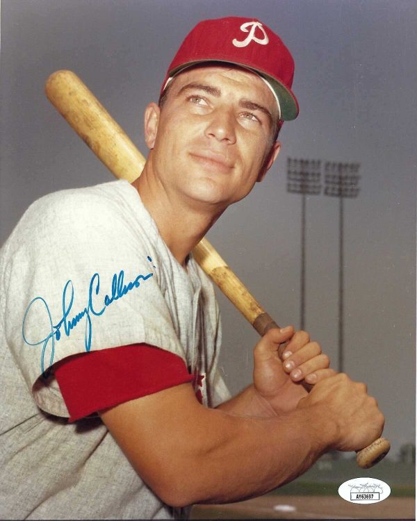 AUTOGRAPHED JOHNNY CALLISON 8x10 Philadelphia Phillies photo w/ JSA COA