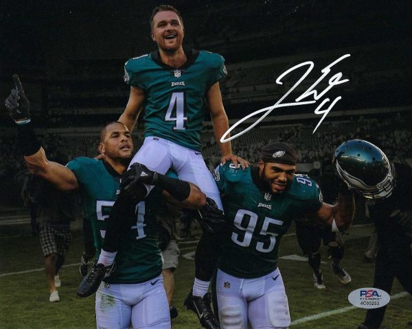 Autographed Jake Elliott 8X10 Philadelphia Eagles Photo with PSA COA