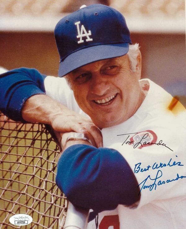 Autographed TOMMY LASORDA Los Angeles Dodgers 8X10 photo JSA