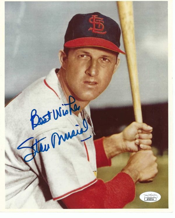 Autographed HOF STAN MUSIAL 8x10 St. Louis Cardinals photo JSA