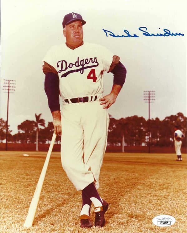 Autographed DUKE SNIDER 8X10 Brooklyn Dodgers photo w/ JSA COA