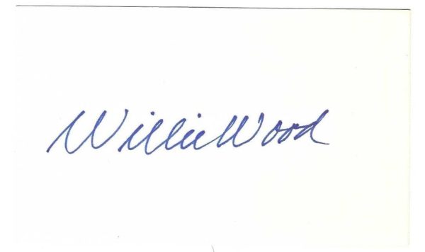 Autographed WILLIE WOOD 3x5 INDEX CARD