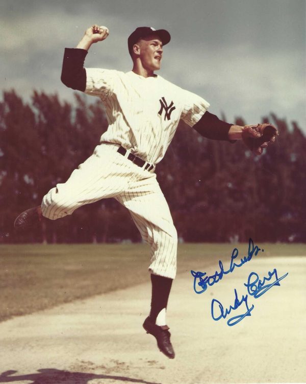 AUTOGRAPHED ANDY CAREY 8X10 New York Yankees Photo