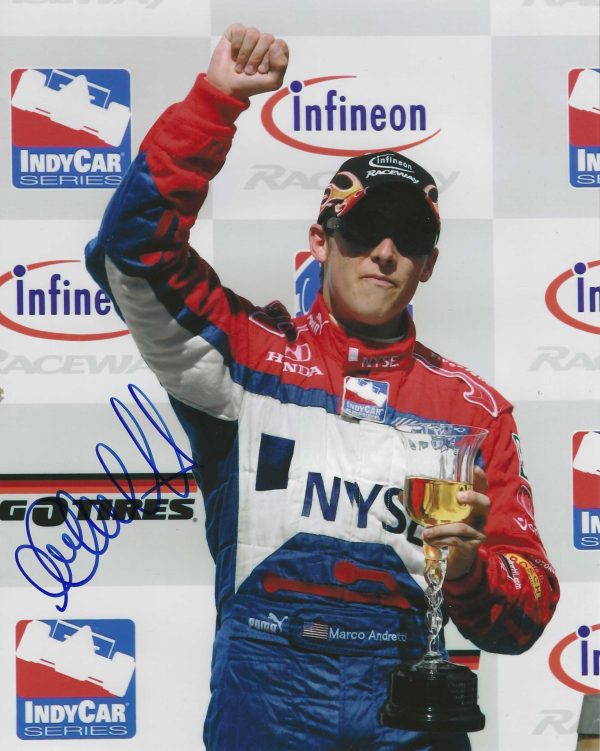 Autographed MARCO ANDRETTI - INDY RACING  8x10 Photo