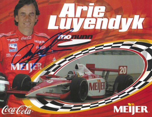 Autographed ARIE LUYENDYK - INDY RACING  8.5 x 11 Photo