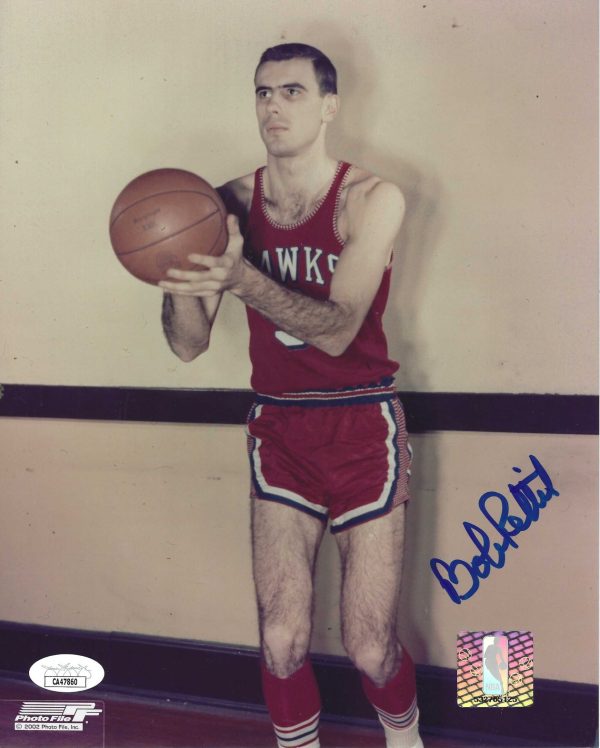 Autographed BOB PETTIT 8x10 St. Louis Hawks Photo JSA