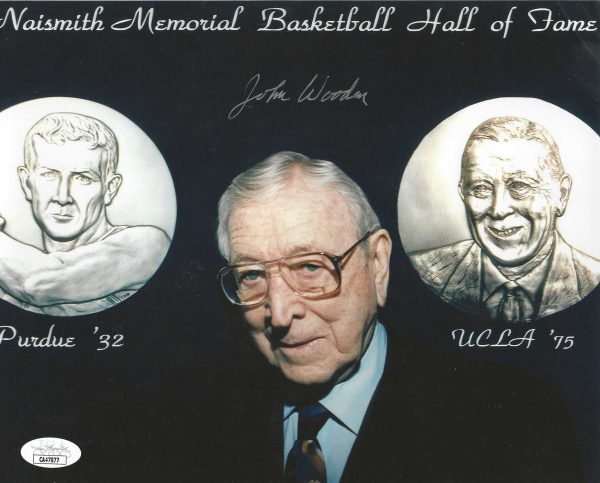 Autographed JOHN WOODEN 8x10 UCLA BRUINS photo JSA