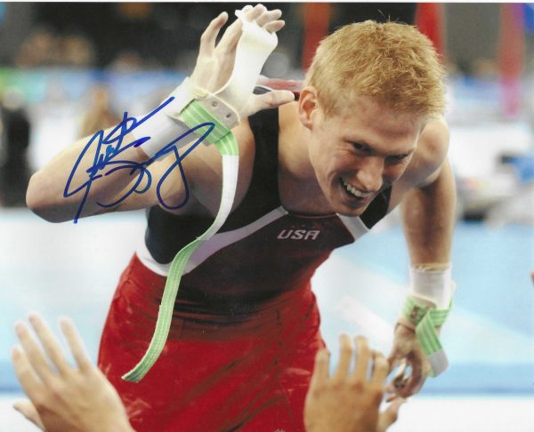 Autographed JUSTIN SPRING 8x10 Photo - Olympic Gymnast