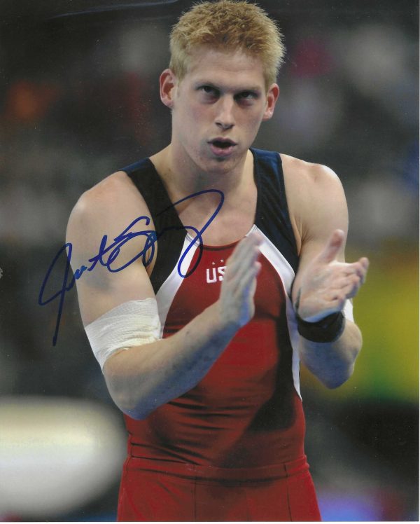 Autographed JUSTIN SPRING 8x10 Photo - Olympic Gymnast