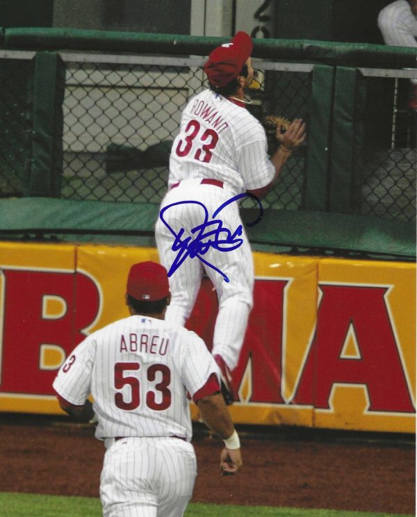 AUTOGRAPHED AARON ROWAND Philadelphia Phillies 8x10 Photo