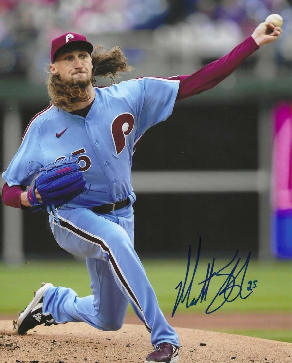 Autographed MATT STRAHM 8X10 Philadelphia Phillies Photo