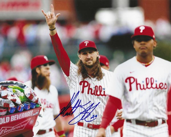 Autographed MATT STRAHM 8X10 Philadelphia Phillies Photo