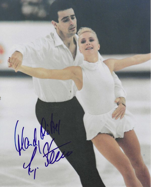 Autographed MANDY WOTZEL & INGO STEUER 8x10 Photo - Winter Olympics Figure Skating