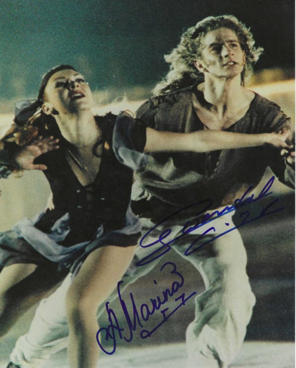 Autographed MARINA ANISSINA & GWENDAL PEIZERAT 8x10 Photo - Winter Olympics Figure Skating