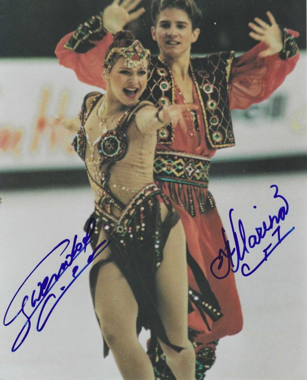 Autographed MARINA ANISSINA & GWENDAL PEIZERAT 8x10 Photo - Winter Olympics Figure Skating