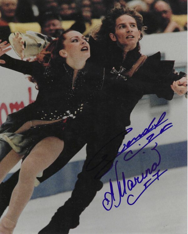 Autographed MARINA ANISSINA & GWENDAL PEIZERAT 8x10 Photo - Winter Olympics Figure Skating