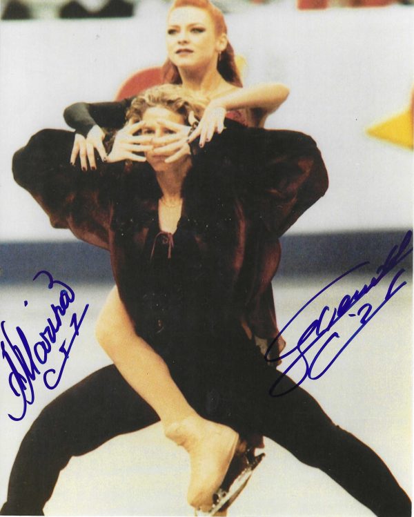 Autographed MARINA ANISSINA & GWENDAL PEIZERAT 8x10 Photo - Winter Olympics Figure Skating