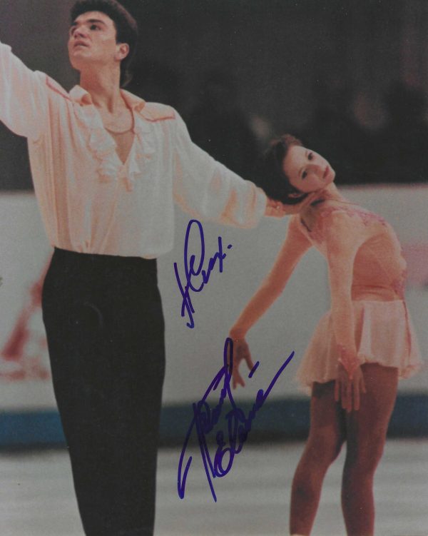 Autographed Elena Berezhnaya & Anton Sikharulidze 8x10 Photo - Olympic Figure Skating