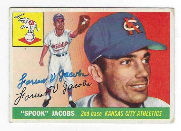 Autographed SPOOK JACOBS 1955 Topps Card